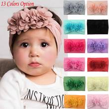 Faixa de cabelo infantil feminina, faixa de cabeça com laço de flor para crianças, turbante, acessórios de cabelo 2024 - compre barato