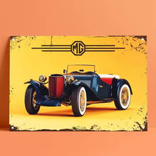 Vintage MG CAR Retro Vintage Tin Sign Bar Pub Home Metal Poster Wall Art Decor Poster 2024 - buy cheap