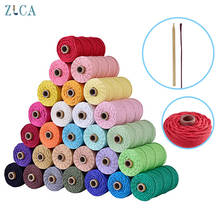 3mm X 100M Cotton Cord Colorful Rope Thread Twisted Macrame String DIY Home Decor Wedding Textile Wrapping Art 110yards Red Rope 2024 - buy cheap