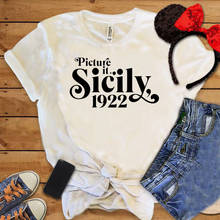 2021 Picture It Sicily 1922 Shirt Cute Golden Girls Tee 80's TV Sitcom T Shirt Classical Crew Neck  Women Clothes 2024 - buy cheap