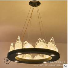 New post-modern iceberg ice sculpture creative chandelier round minimalist fashion matte black chandelier 2024 - buy cheap