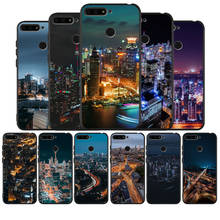 City Aerial View Night black Silicone Phone Case For honor 30 20 Pro 8 8X 9 10 20 Lite Mate 10 20 30 Lite Pro cover 2024 - buy cheap