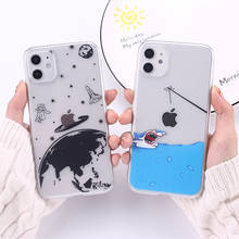 Funny Outer Space Planet Shark Soft Silicone Case Fundas For iPhone 12 Mini 11 13 Pro 8Plus X 7Plus XS Max Soft Phone Cover 2024 - buy cheap