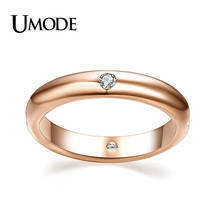 UMODE Brand Fashion Anel Jewelry Rose Gold Color Top CZ Luxury Rings For Women Wedding Bands Mother Gift Bague Femme AJR0139A 2024 - buy cheap