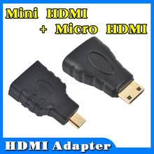 Kebidu-mini conversor hdmi, compatível com micro hdmi, banhado a ouro, hd, adaptador de extensão, conector para vídeo e tv, 1080p 2024 - compre barato