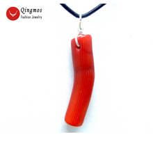 Qingmos genuíno vermelho coral pingente colar para mulher com natural 8*40mm ramo coral colar cabo 18 "gargantilhas jóias nec5594 2024 - compre barato