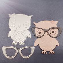 Metal steel Cutting Dies  Owl with glasses DIY Scrapbooking Photo Album Embossing paper Cards  91*83mm 2024 - buy cheap