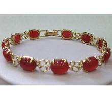 Free Shipping  Fine Ms. style 7.5 " RED stone BRACELET Fortune stone Quartz hot wholesale wide 2024 - buy cheap