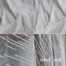 Bronzing Sequined Mesh Tulle Fabric Green Reflective Diamonds DIY Stage Decor Skirt Gown Wedding Dress Designer Fabric 2024 - buy cheap