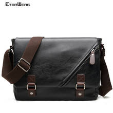 Brand Casual Men Messenger Bag Vintage PU Leather Shoulder Bag Business office Crossbody bags Male Solid Black Travel School bag 2024 - buy cheap