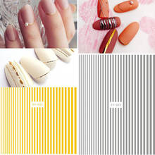 1PC 3D Fashion Nail Sticker Gold Silver Metal Curve Strip Lines Adhesive Striping Tape Decals Sticker for Manicure Design 2024 - buy cheap