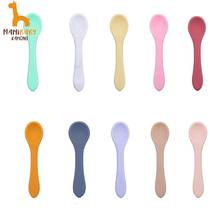 Baby Soft Silicone Spoon Feeding Set Kid Dishes Toddlers Infant Feeding Accessories Spoon Silicone Tableware Children's Goods 2024 - buy cheap