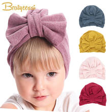 New Winter Baby Hat for Girls Big Bow Autumn Turban Baby Cap Photography Props Infant Beanie Baby Girl Hat Accessories 12 Colors 2024 - buy cheap