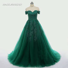 Angelsbrief verde querida vestidos de noite longos vestidos de festa sexy fora do ombro applique formal vestidos de festa de formatura 2024 - compre barato