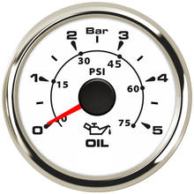 52mm Pointer Oil Pressure Gauges 0-5Bar Waterproof Oil Pressure Meters 0-75psi LCD for Auto Truck Boat Vessel Yacht RV 2024 - buy cheap