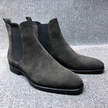 New Male Casual Warm Plush Fashion Casual Boots Male Shoes Suede High-top Chelsea Man Boots 2024 - buy cheap