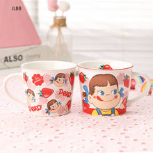 Mug Cup with Spoon Cartoon Strawberry water bottle Coffee Milk Tea Mugs Cute Gift for Girls Kids Ceramic cup Mug 2024 - buy cheap
