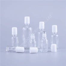 Botella de vidrio transparente enrollable, frasco vacío de aceite esencial con tapa blanca, 5ml, 10ml, 15ml, 20ml, 30ml, 50ml, 500 ml, 100 unids/lote 2024 - compra barato