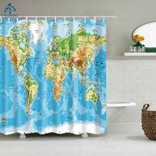Classic World Map Animals Shell Shower Curtain Bathroom Curtain Frabic Waterproof Polyester with Hooks 2024 - buy cheap