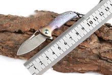 Mini cuchillo plegable de acero damasco, herramienta de supervivencia al aire libre para acampar, abrecartas de caza, cuchillo expreso de autodefensa de bajo costo EDC 2024 - compra barato