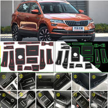 For SKODA KAROQ 2018 Gate Slot Pad Non-slip Cup Mats Anti Slip Door Groove Mat Sticker Car Accessories 2024 - buy cheap