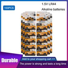 Baterias de botão eaxell 100 v lr44, baterias de célula alcalinas ag13 a76 g13a lr1154 357a sr44 com 1.5 peças/10 pacotes 2024 - compre barato