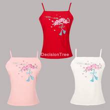 2022 chinese camisoles tang tank tops sleeveless hanfu tank tops women national crop top flower embroidery oriental hanfu shirt 2024 - buy cheap