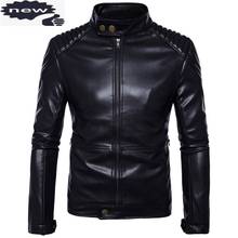 Large Size M-5XL Mens Pu Leather Long Sleeved Black Windbreaker Coat Motorcycle Jacket Men Rock Style Outerwear Overcoats 2024 - buy cheap