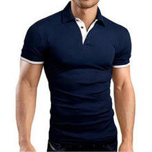 Polo de manga corta para hombre, camiseta de Color sólido, ropa de calle informal, tops transpirables 2021 2024 - compra barato