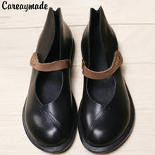 Careaymade-zapatos de moto de cuero auténtico para mujer, calzado corto a medio tobillo, para Primavera, tallas 4, 5-10 2024 - compra barato