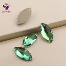 YANRUO 3223 Navette Peridot Sew on Rhinestone Green Crystal Stone Glass Crystals Flatback Rhinestones Sewing Needlework 2024 - buy cheap