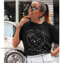 Shes Got The Whole World In Her Hands T-Shirt Women Positive Tshirt Aesthetic Starry Planet Graphic Tee Shirt Top Premium Fabric 2024 - buy cheap