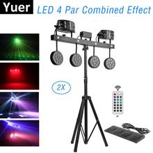 NEW 126W 4IN1 Effect LED Par Kit 12x1W RGBW Single Color LED Slim Flat Par Lights With Light Stand DMX Strobe Laser DJ Disco KTV 2024 - buy cheap