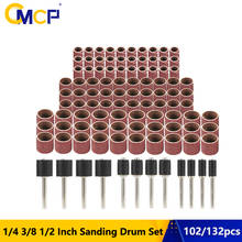 CMCP 102pcs 1/4 3/8 1/2 Inch Sanding Drum Set With Sanding Mandrels Sanding Bands For Nail Dremel Accessories 2024 - buy cheap