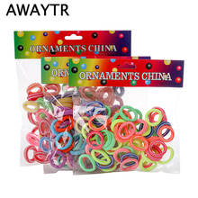 AWAYTR Wholesale Child Colorful Elastic Hair Band Girl Kid Scrunchy Small Ring Rubber Ponytail Holders Tie Gum Hair Accessories 2024 - buy cheap