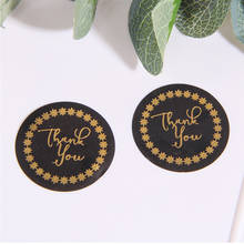 1200pcs/Lot Round Black Gold Star Ring Thank You DIY Multi-function  Adhesive Kraft Seal Label Sticker For Gift Cake Baking 2024 - buy cheap