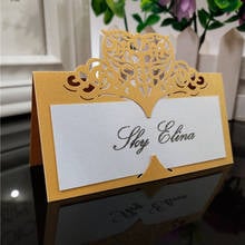 Cartões de nome de mesa cortados a laser, cartão azul 9x9cm 6zsh871, decoração de mesa, festa de casamento, suprimentos de aniversário com 10 peças 2024 - compre barato