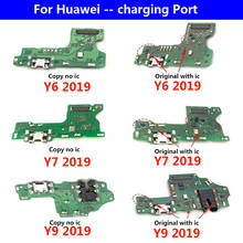 USB-порт для зарядки Микрофон док-станция Соединительная плата гибкий кабель запасные части для Huawei Y6 Y7 Y9 Y5 Prime 2018 2019 2024 - купить недорого