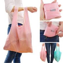 Portable Waterproof Folding Shopping Bag Tote Bag Oxford Cloth Striped Stars Pattern Storage Bag 2024 - buy cheap