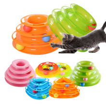Plastic Cat Track Ball Disk Tower Interactive Cat Toy Game Intelligence Training Toy Roll Ball Detachable Play Toy Pet Products 2024 - buy cheap