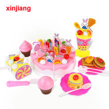 70PCS Birthday-Cake Cutting Toy Set DIY Pretend Play Kitchen pink Blue Mini Food Fake Food For Kids Girls Toys 3 Year Old Girls 2024 - buy cheap
