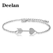 DEELAN  Heart Bracelet for women CZ Zircon Crystal Cupid's arrows Jewelry girls Fashion Charm Rose Gold Bracelets jewellery 2024 - buy cheap