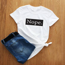 Ntopo camiseta feminina manga curta 100% algodão, camiseta engraçada com estampa gráfica e gola alta 2024 - compre barato