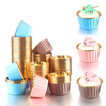 50pcs/pack Muffin Cupcake Paper Cup Cupcake Liner Golden Wrapper Paper Baking Cup Tray Case Wedding Party Caissettes Cake Tools 2024 - buy cheap