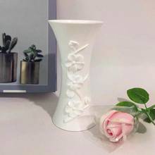 Nordic style Plastic Embossment Vase Flower Arrangement Pot Container Home Office Table Nordic vase decoration home Bedroom 2024 - buy cheap