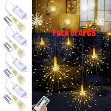 4Pcs Remote control Waterproof Firework light LED Copper Wire Strip String Light For Wedding Decor LED Christmas Fairy Light D20 2024 - buy cheap