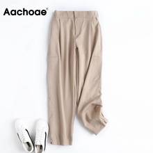 Aachoae Women Streetwear Solid Cargo Pants With Pockets High Waist Casual Long Sport Trousers Female Fashion Jogger Pants 2024 - buy cheap