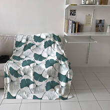 Ginkgo Biloba Texture Leaves Flower Throw Blanket Travel Blanket Portable Soft Bedspread Microfiber Flannel Blankets for Beds 2024 - buy cheap