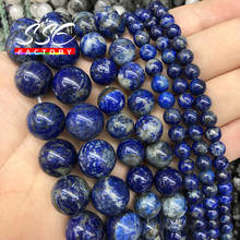 AAAAA Natural Lapis Lazuli Round Loose 4 6 8 10 12 mm Pick Size 15" Strand Beads For Jewelry Making DIY Bracelet Accessories C41 2024 - buy cheap