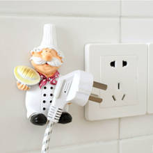 Cartoon power cord storage rack chef plug hook strong adhesive hook creative plug finishing bracket 2024 - buy cheap